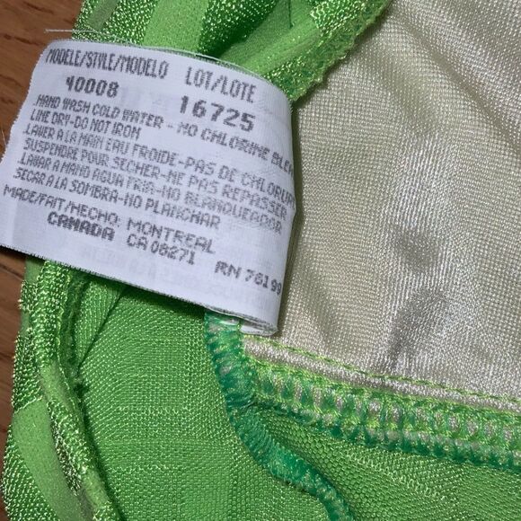 vintage one piece swim suit baltex green low back high cut 70s‎ 80s 90s halter - Picture 5 of 9